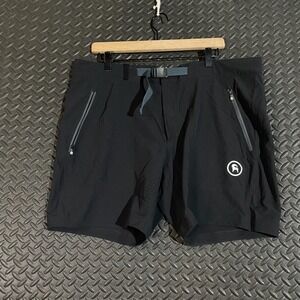 Backcountry Men's Trail Biker Shorts Black XL Recycled‎ Nylon Spandex Belted